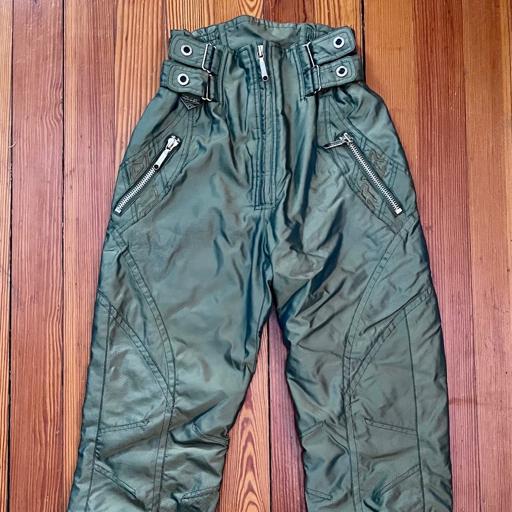 Vintage Spyder Ski Snowboard Pants Snowpants Hip Hop Size XS SM Green Like New